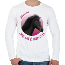 PRINTFASHION Lovas szív - Izlandi póni - Férfi hosszú ujjú póló - Fehér férfi póló