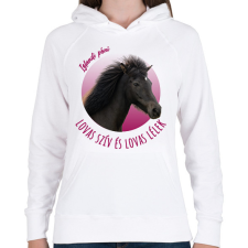 PRINTFASHION Lovas szív - Izlandi póni - Női kapucnis pulóver - Fehér női pulóver, kardigán