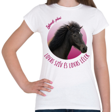 PRINTFASHION Lovas szív - Izlandi póni - Női póló - Fehér