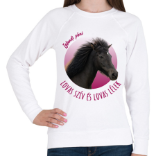 PRINTFASHION Lovas szív - Izlandi póni - Női pulóver - Fehér női pulóver, kardigán