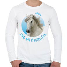PRINTFASHION Lovas szív - Lipicai - Férfi hosszú ujjú póló - Fehér