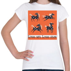 PRINTFASHION Lovas szív, lovas lélek - 4 ló - Női póló - Fehér