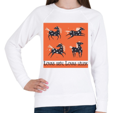 PRINTFASHION Lovas szív, lovas lélek - 4 ló - Női pulóver - Fehér