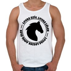 PRINTFASHION Lovas szív, Lovas lélek - Férfi atléta - Fehér