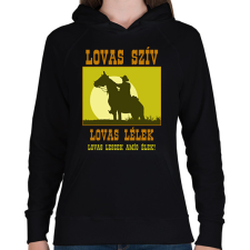 PRINTFASHION LOVAS SZÍV - Női kapucnis pulóver - Fekete női pulóver, kardigán