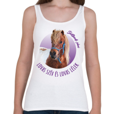 PRINTFASHION Lovas szív - Shetlandi póni - Női atléta - Fehér női trikó