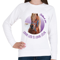 PRINTFASHION Lovas szív - Shetlandi póni - Női pulóver - Fehér