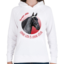 PRINTFASHION Lovas szív - Tennessee sétáló - Női kapucnis pulóver - Fehér női pulóver, kardigán