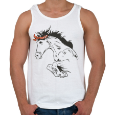 PRINTFASHION Lovas ugrás - Férfi atléta - Fehér atléta, trikó