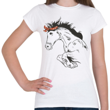 PRINTFASHION Lovas ugrás - Női póló - Fehér női póló