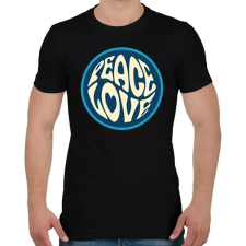 PRINTFASHION Love and Peace - Hippie - Férfi póló - Fekete férfi póló