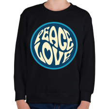 PRINTFASHION Love and Peace - Hippie - Gyerek pulóver - Fekete gyerek pulóver, kardigán