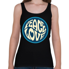 PRINTFASHION Love and Peace - Hippie - Női atléta - Fekete
