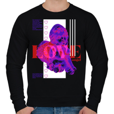 PRINTFASHION Love angel - Férfi pulóver - Fekete