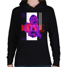 PRINTFASHION Love angel - Női kapucnis pulóver - Fekete női pulóver, kardigán