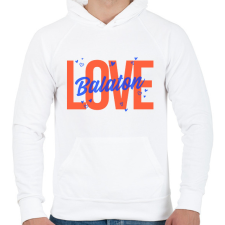 PRINTFASHION Love Balaton 2 - Férfi kapucnis pulóver - Fehér férfi pulóver, kardigán