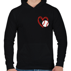 PRINTFASHION Love baseball - Férfi kapucnis pulóver - Fekete
