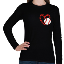 PRINTFASHION Love baseball - Női hosszú ujjú póló - Fekete női póló