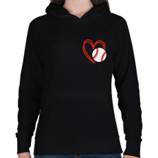 PRINTFASHION Love baseball - Női kapucnis pulóver - Fekete