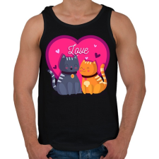 PRINTFASHION Love cats - Férfi atléta - Fekete atléta, trikó