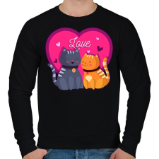 PRINTFASHION Love cats - Férfi pulóver - Fekete női pulóver, kardigán