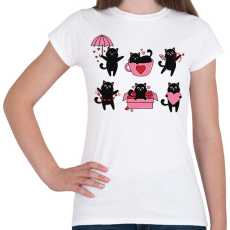 PRINTFASHION Love cats - Női póló - Fehér