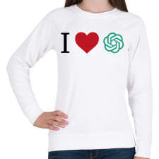 PRINTFASHION Love ChatGPT - Női pulóver - Fehér női pulóver, kardigán