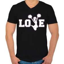 PRINTFASHION Love Cheerleading - Férfi V-nyakú póló - Fekete férfi póló