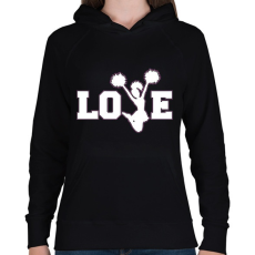 PRINTFASHION Love Cheerleading - Női kapucnis pulóver - Fekete