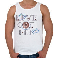PRINTFASHION Love Coffee - Férfi atléta - Fehér atléta, trikó