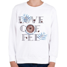 PRINTFASHION Love Coffee - Gyerek pulóver - Fehér gyerek pulóver, kardigán