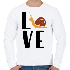 PRINTFASHION Love - csiga - Férfi pulóver - Fehér férfi pulóver, kardigán