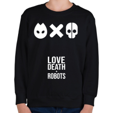 PRINTFASHION Love Death and Robots logo - Gyerek pulóver - Fekete gyerek pulóver, kardigán