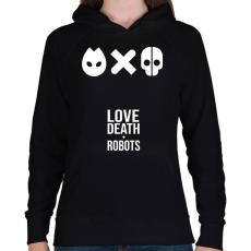 PRINTFASHION Love Death and Robots logo - Női kapucnis pulóver - Fekete