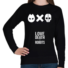 PRINTFASHION Love Death and Robots logo - Női pulóver - Fekete