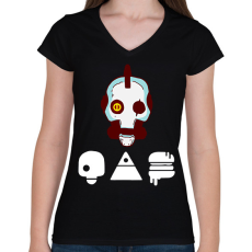 PRINTFASHION Love Death and Robots  - Női V-nyakú póló - Fekete