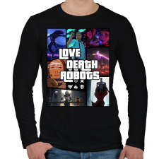 PRINTFASHION Love Death & Robots - Férfi hosszú ujjú póló - Fekete férfi póló