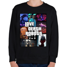 PRINTFASHION Love Death & Robots - Gyerek pulóver - Fekete gyerek pulóver, kardigán