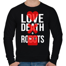 PRINTFASHION Love Death + Robots logo - Férfi pulóver - Fekete férfi pulóver, kardigán