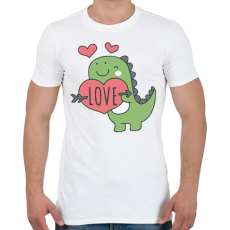 PRINTFASHION Love dínó - Férfi póló - Fehér