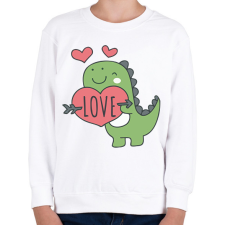 PRINTFASHION Love dínó - Gyerek pulóver - Fehér gyerek pulóver, kardigán