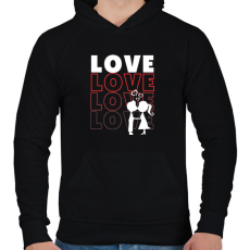PRINTFASHION Love felirat - Férfi kapucnis pulóver - Fekete