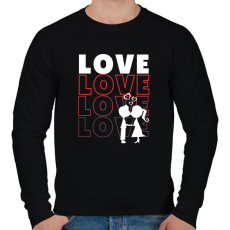 PRINTFASHION Love felirat - Férfi pulóver - Fekete