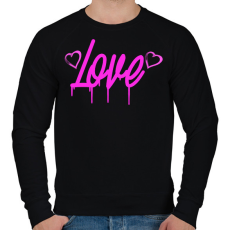 PRINTFASHION love felirat - Férfi pulóver - Fekete