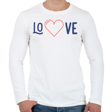 PRINTFASHION LOVE - Férfi hosszú ujjú póló - Fehér férfi póló