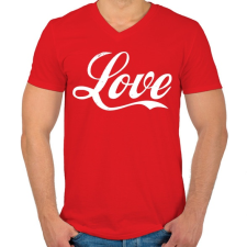 PRINTFASHION Love - Férfi V-nyakú póló - Piros férfi póló