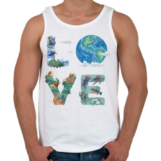 PRINTFASHION Love Föld - Férfi atléta - Fehér