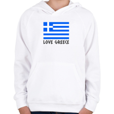 PRINTFASHION LOVE GREECE - Gyerek kapucnis pulóver - Fehér gyerek pulóver, kardigán
