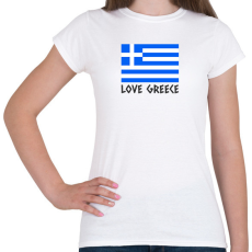 PRINTFASHION LOVE GREECE - Női póló - Fehér