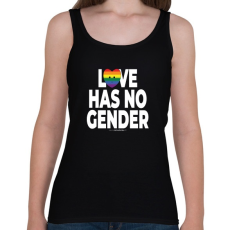 PRINTFASHION Love has no gender - humanista grafika - LMBT / LMBTQI (126) - Női atléta - Fekete